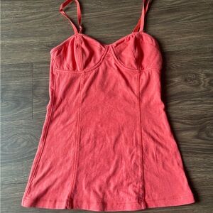 Vintage coral 90s sexy corset like comfy tank